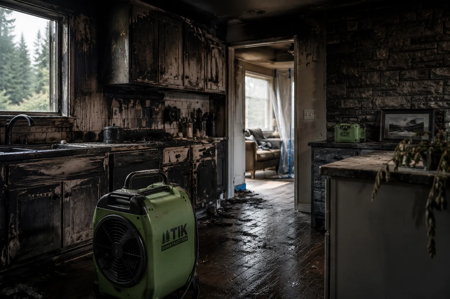 Fire Damage Restoration work by TIK Construction